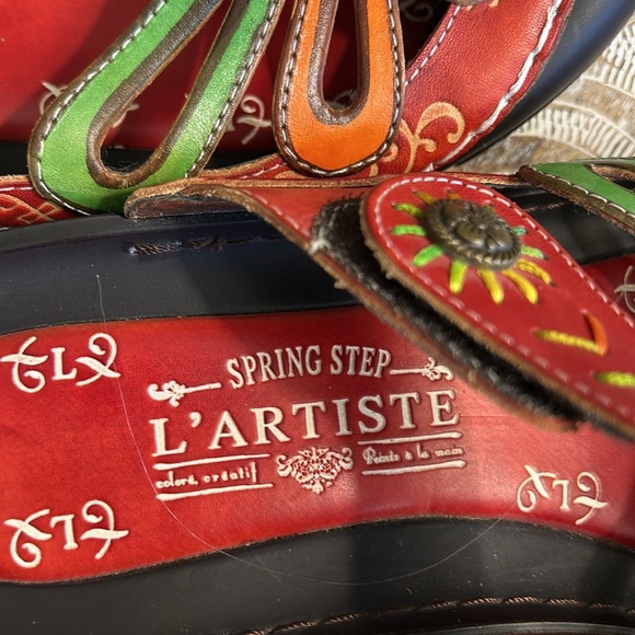 L’ARTISTE SPRING STEP WOMENS COOA HAND PAINTED LEATHER CLOG SIZE 40/9 - Picture 6 of 14